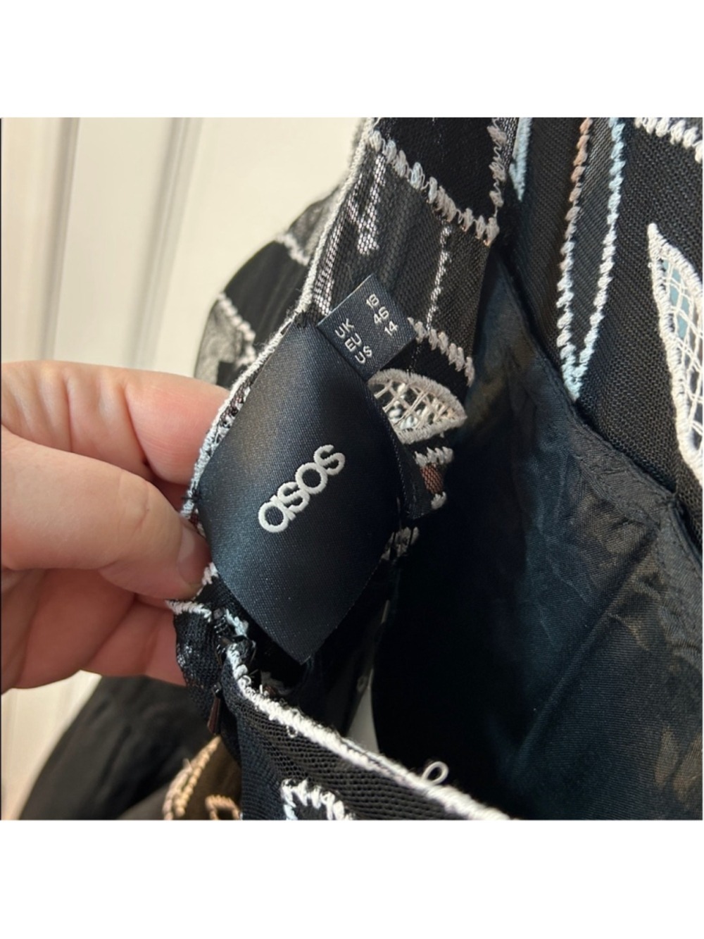 ASOS Women’s Size 14 Whimsy Goth Black Embroidered Dress – NWT - Picture 5 of 7